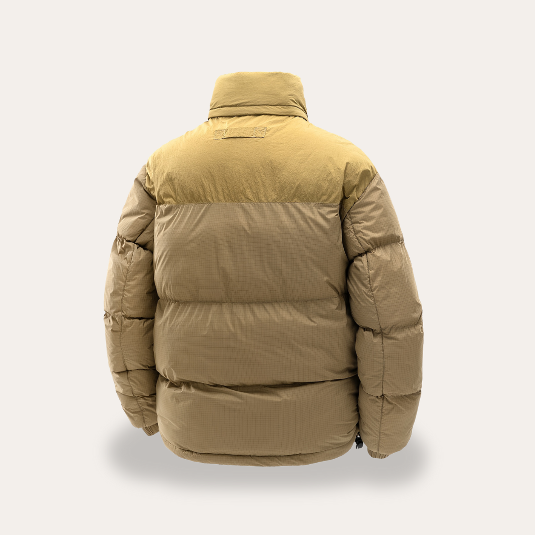 Herren-Pufferjacke mit Kapuze und Farbblock | Vestea