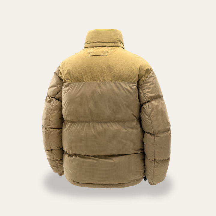 Herren-Pufferjacke mit Kapuze und Farbblock | Vestea
