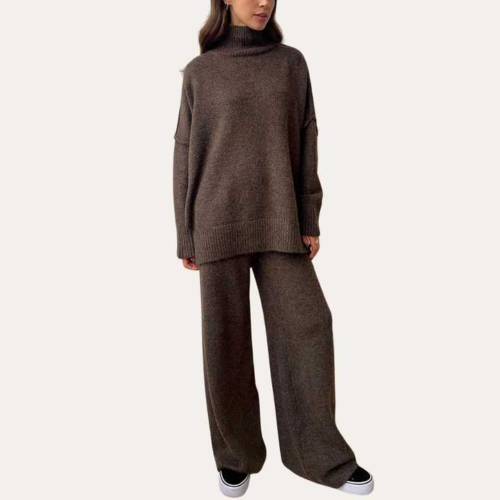 Damen Strickpullover Rollkragen Oversize Langarm | Vestea