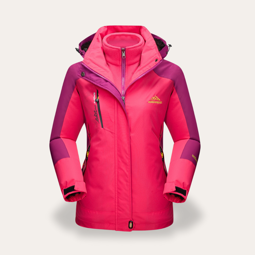 Damen Outdoorjacke wasserdicht mit Kapuze und Reißverschluss | Vestea