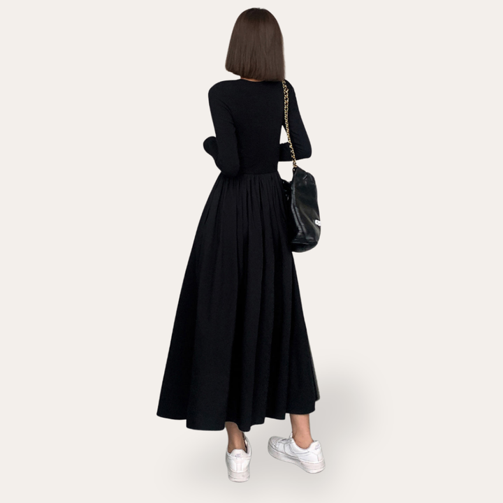 Damen Strickkleid Langarm Maxi Kleid | Vestea