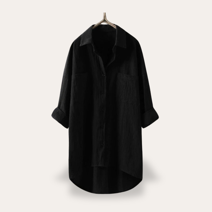 Leinenbluse mit Knopfleiste für Damen | Vestea