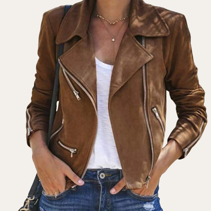 Damen Jacke Bikerstil Kurz Übergangsjacke | Vestea