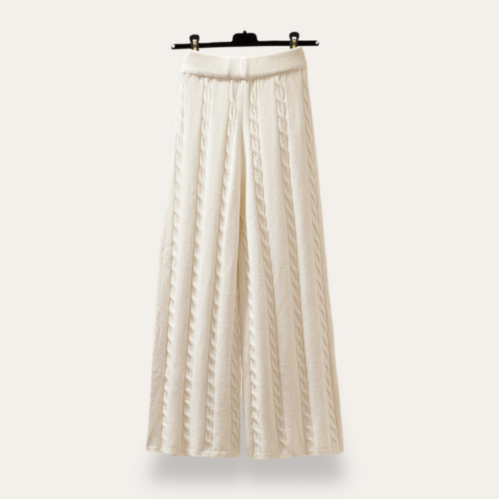3-teiliges Strickset Damen Pullover Weste Hose | Vestea