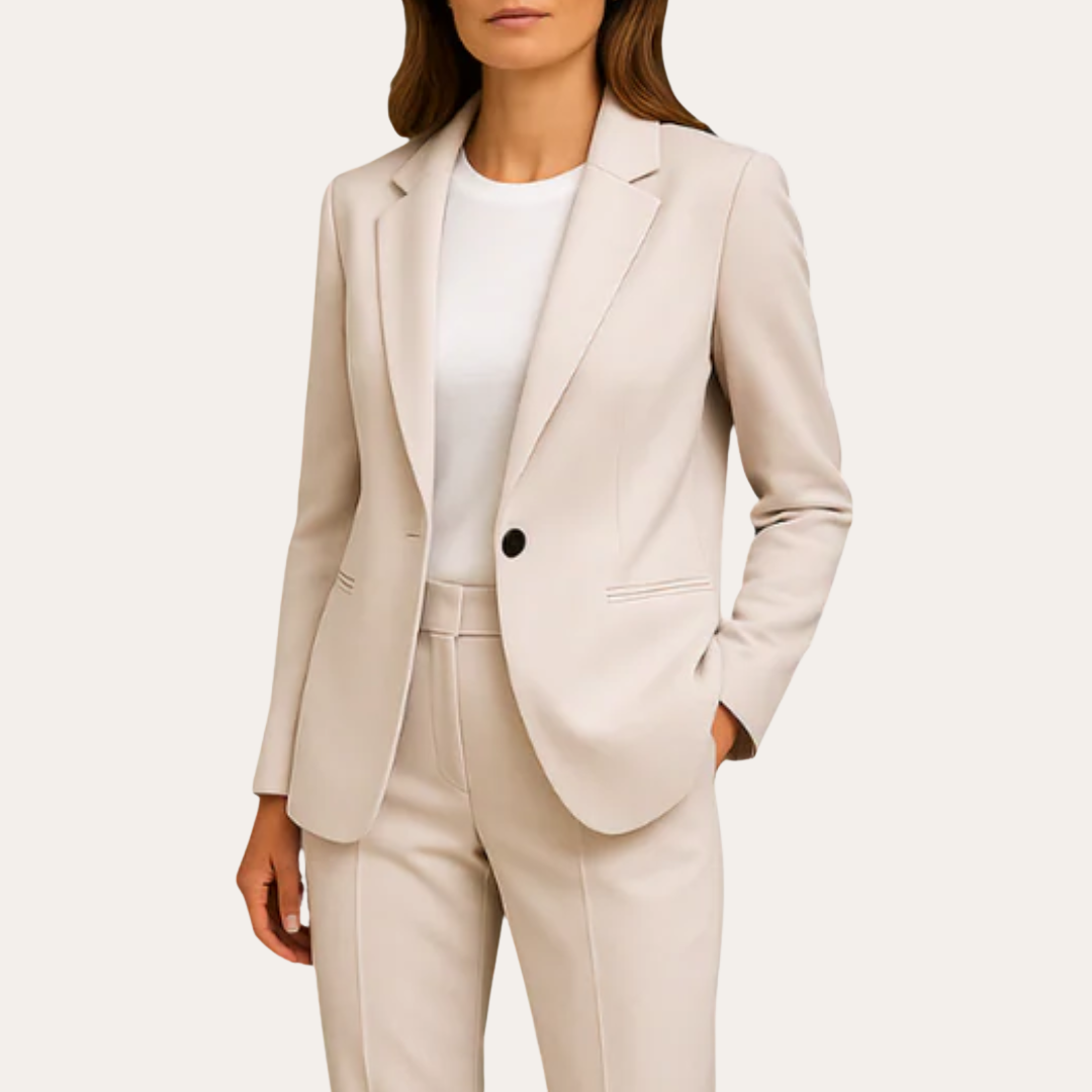 Damen Anzughose Blazer Set Businessanzug Polyester Slim Fit Mehrfarbig | Vestea