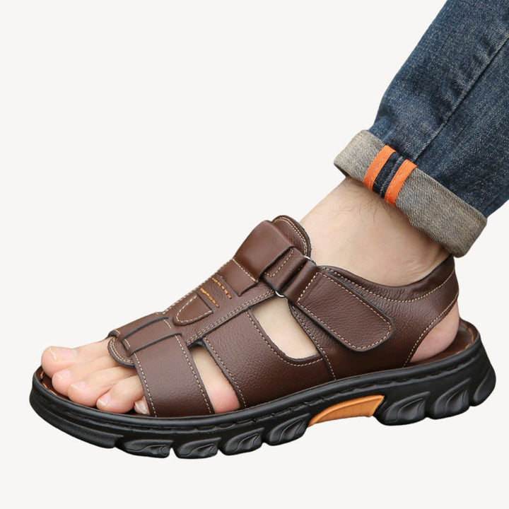 Herren Leder Orthopädische Sandalen | Vestea