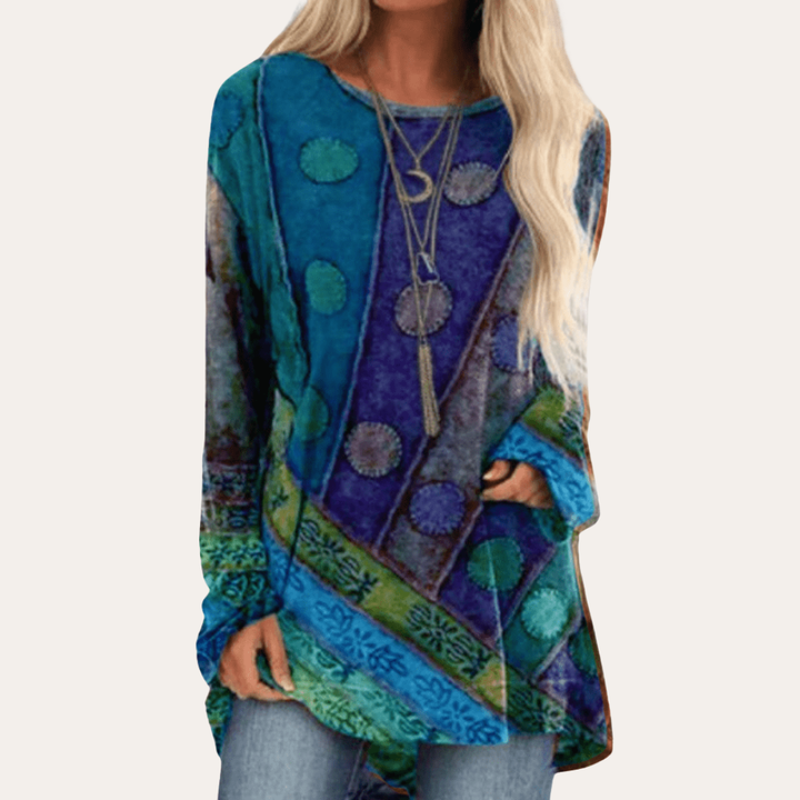 Damen Tunika aus Baumwolle mit Boho-Muster | Vestea