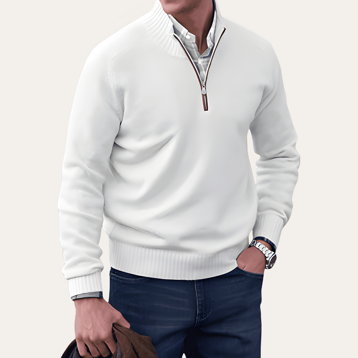 Herren Pullover mit Halbzipp Kragen | Vestea
