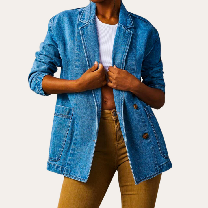 Damen Denim-Blazer mit Knöpfen | Vestea