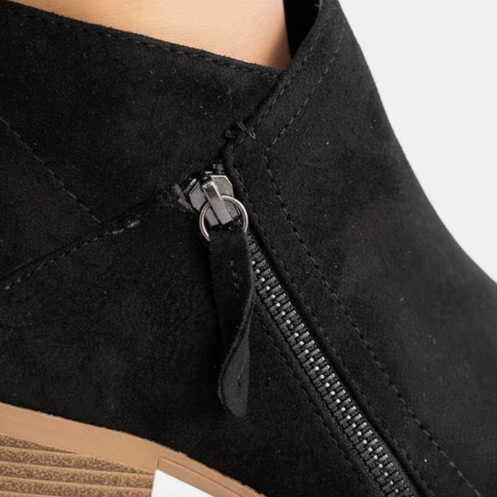 Orthopädische Damen Stiefeletten mit Absatz Kurzschaft Schuhe | Vestea