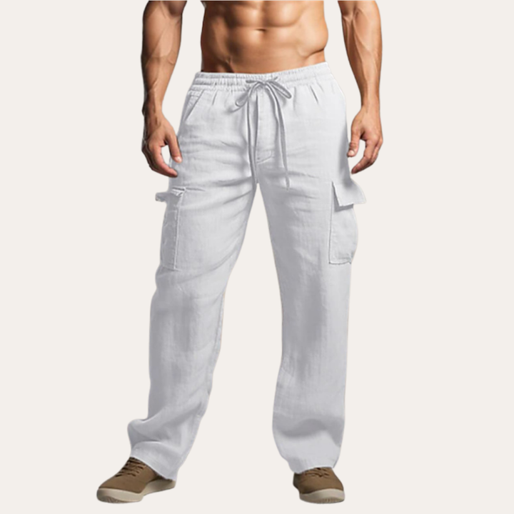Herren Leinen Cargo Hose, Bequeme, atmungsaktive Sommerhose | Vestea