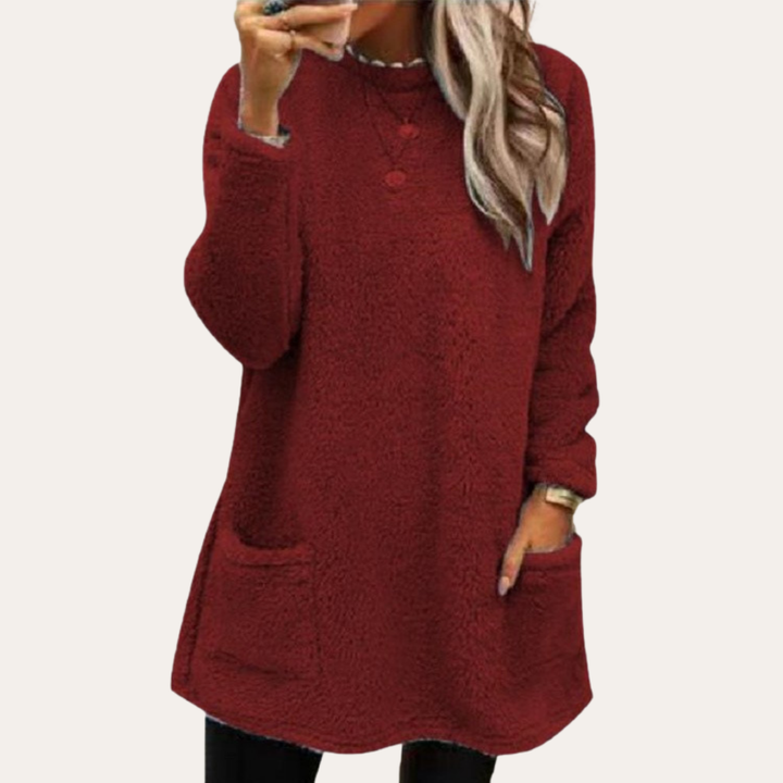Fleece Pullover Damen Langarm Mit Taschen | Vestea