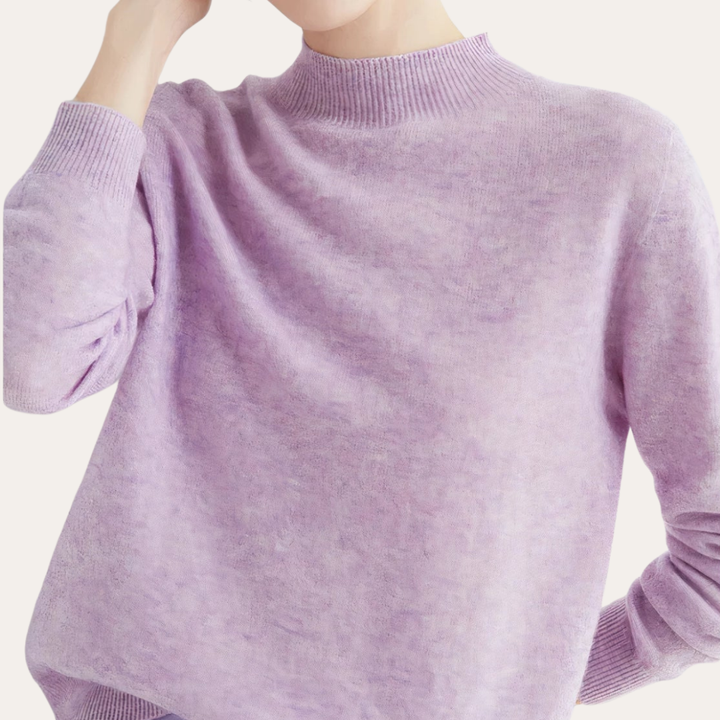 Damen Pullover Langarm Stehkragen Basic | Vestea