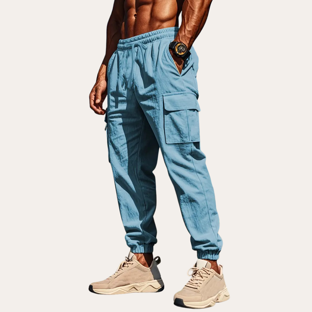 Herren Leinen Cargo Hose Atmungsaktive Sommerhose für Männer | Vestea