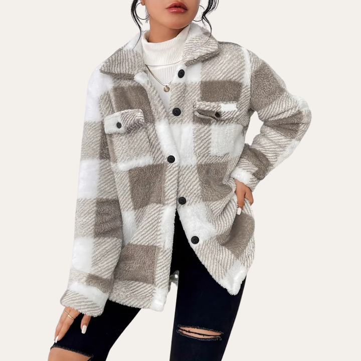 Gemusterte Flanelljacke für Damen | Vestea