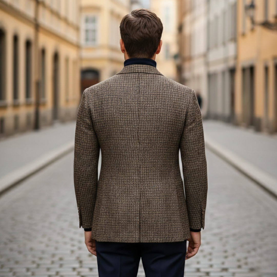 Veste croisée à carreaux pour homme