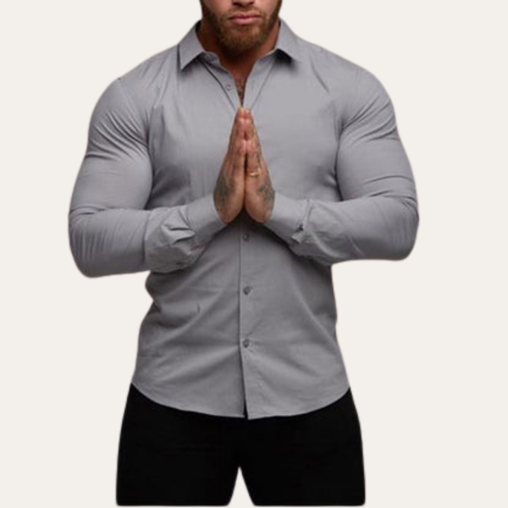 Herren Slim Fit Hemd Langarm Stretch Business | Vestea