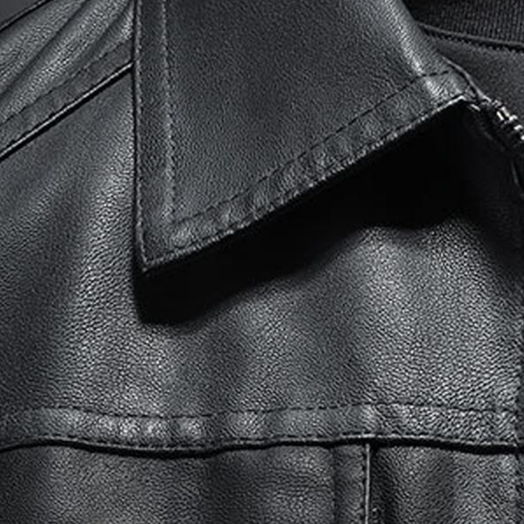 Herren Kunstlederjacke Biker Slim Fit Retro | Vestea