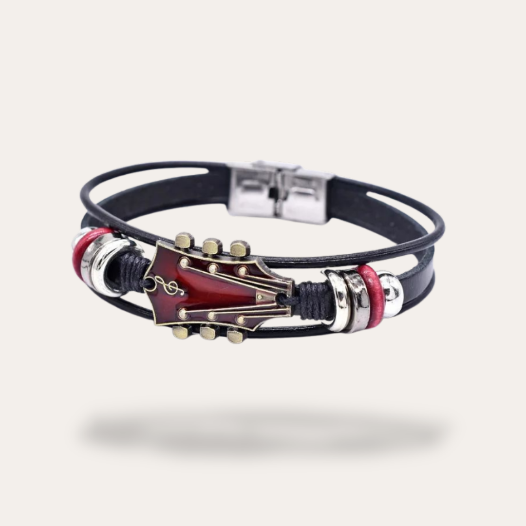Lederarmband mit Gitarrenanhänger Schmuck | Vestea