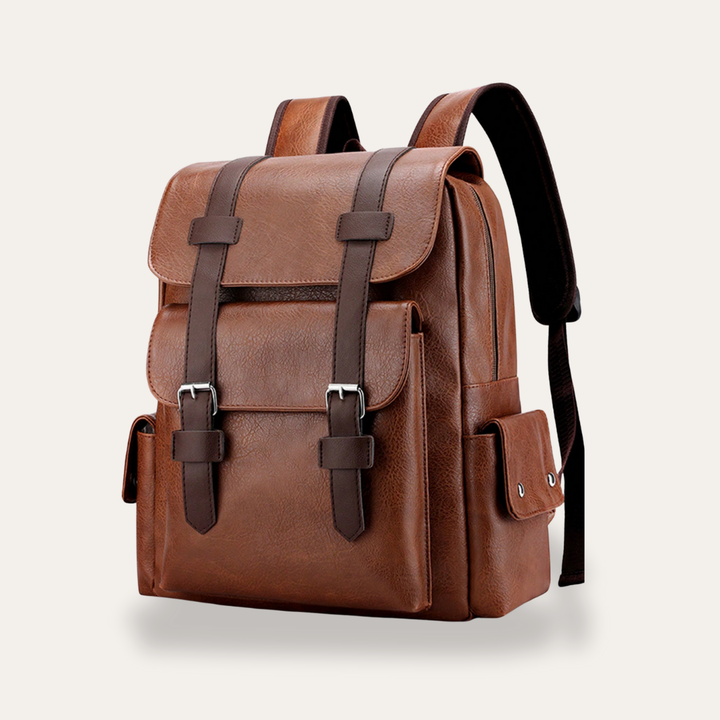 Herren Rucksack aus Lederimitat mit verstellbaren Riemen | Vestea