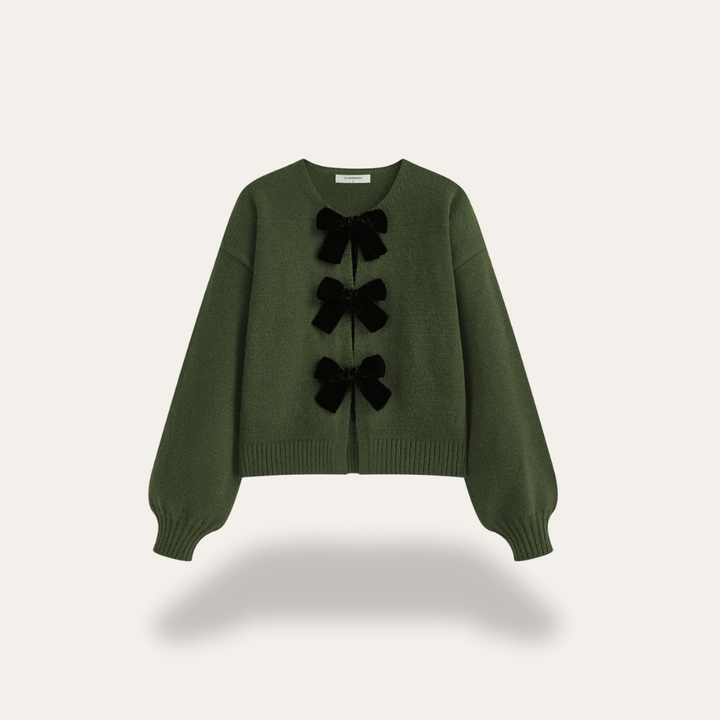 Damen Strickjacke Schleifen Langarm Cardigan | Vestea