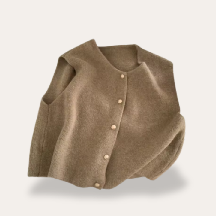 Damen Strickweste mit Knöpfen | Vestea