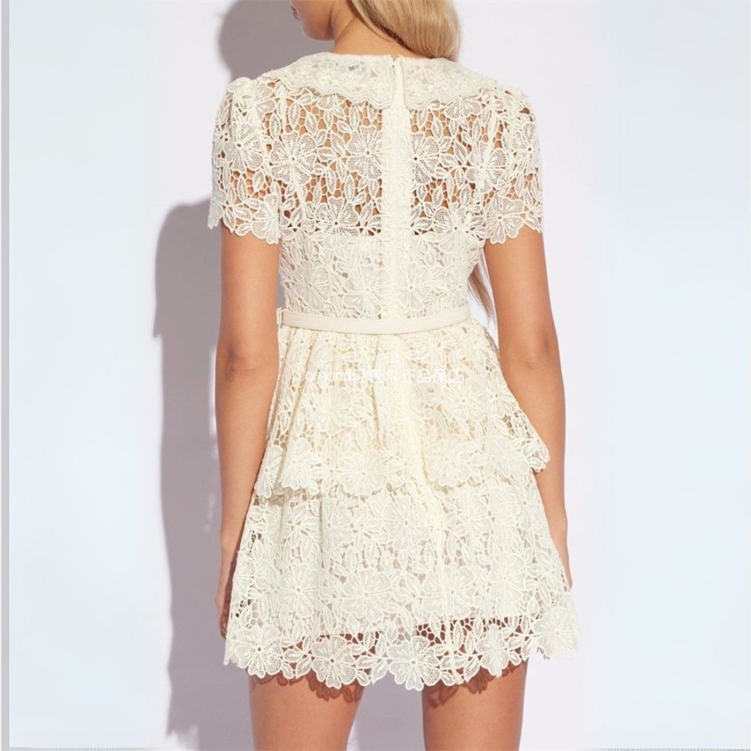 Vestea | Damen Spitzen Mini Kleid