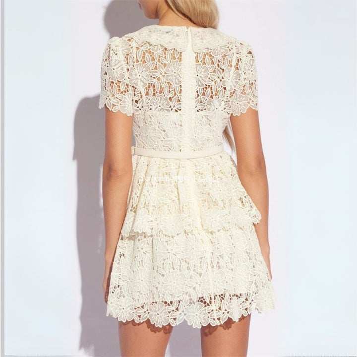 Vestea | Damen Spitzen Mini Kleid