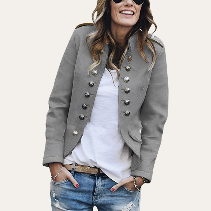 Damen Blazer mit Doppelreihe Knöpfen Elegant | Vestea