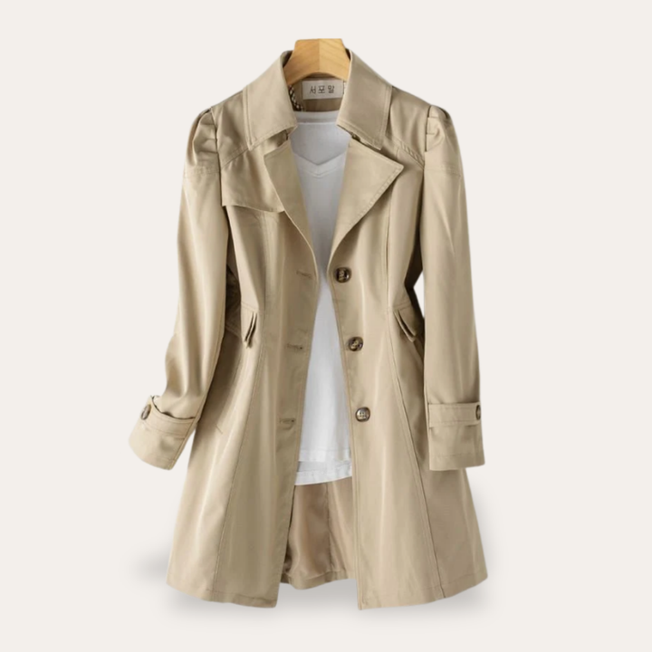Damen Trenchcoat Langarm Jacke | Vestea