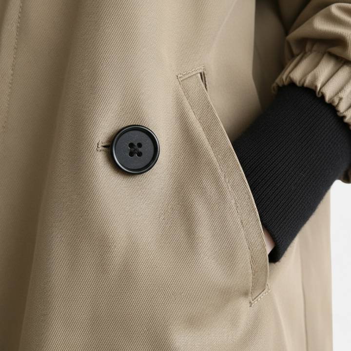 Damen Übergangsmantel mit Kapuze Langmantel Streetwear | Vestea