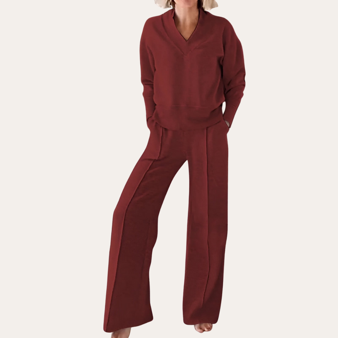 Damen Zweiteiler Lounge Set mit weitem Bein | Vestea