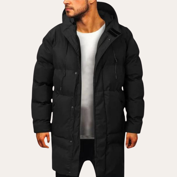 Herren Wintermantel mit Kapuze und Daunenoptik | Vestea