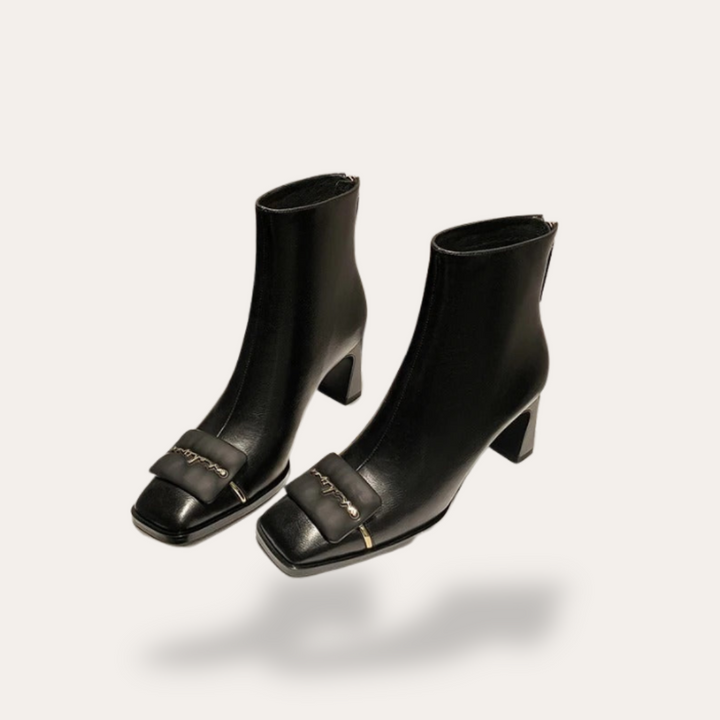 Damen Orthopädische Stiefeletten mit Absatz und Schleife | Vestea