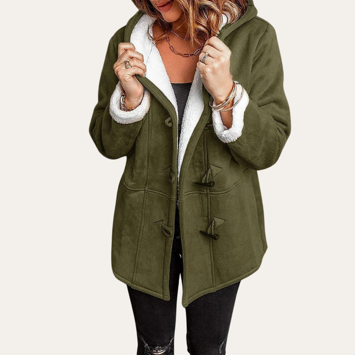 Damen Winterjacke mit Kapuze und Knebelverschluss | Vestea