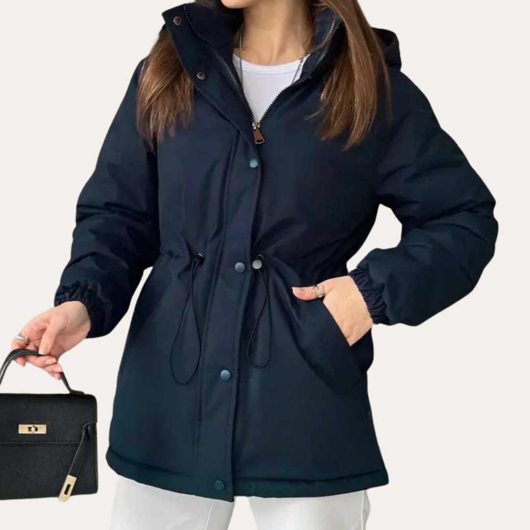 Damen Parka mit Tunnelzug, Stehkragen und Taschen | Vestea