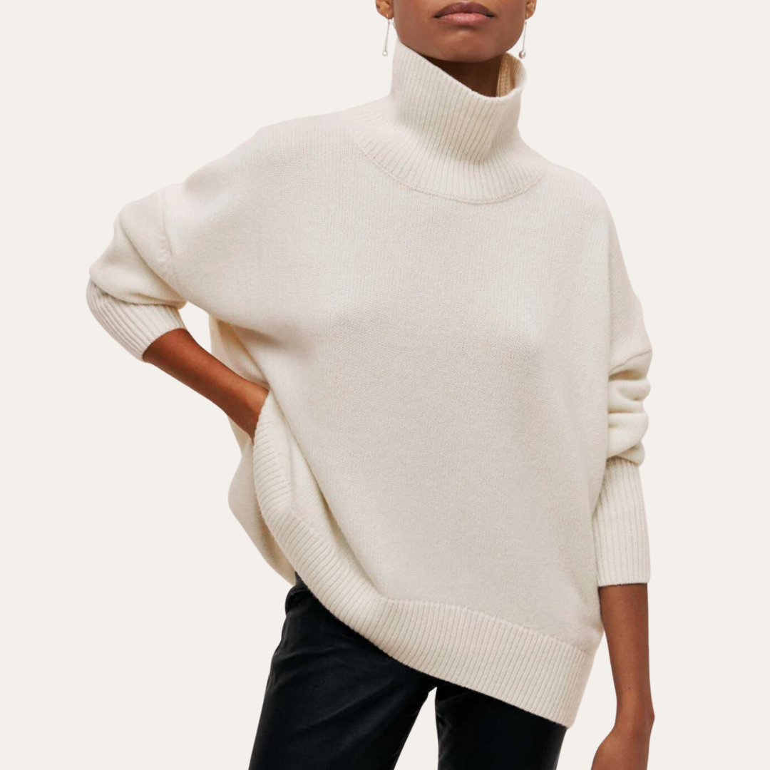 Strickpullover Rollkragen Oversize Langarm fur damen | Vestea
