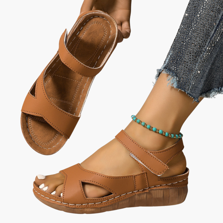 Damen Leder Orthopädische Sandalen – Fußbett, Weiche Sohle & Stilvolle Bequemschuhe für den Sommer | Vestea