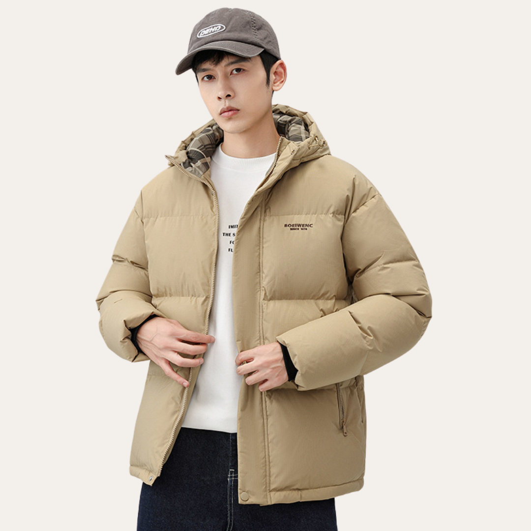 Herren Daunenjacke Corduroy Stehkragen Winterjacke | Vestea