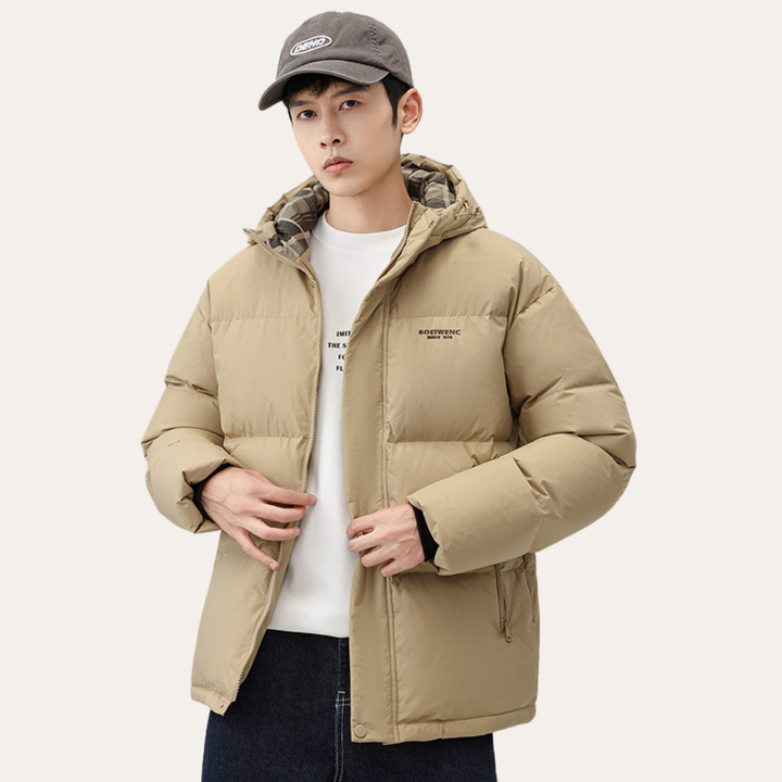 Herren Daunenjacke Corduroy Stehkragen Winterjacke | Vestea