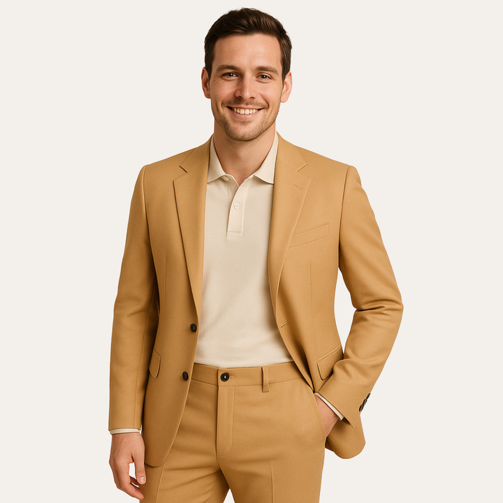 Herren Slim Fit Anzug aus Wollmischung mit Sakko und Hose | Vestea