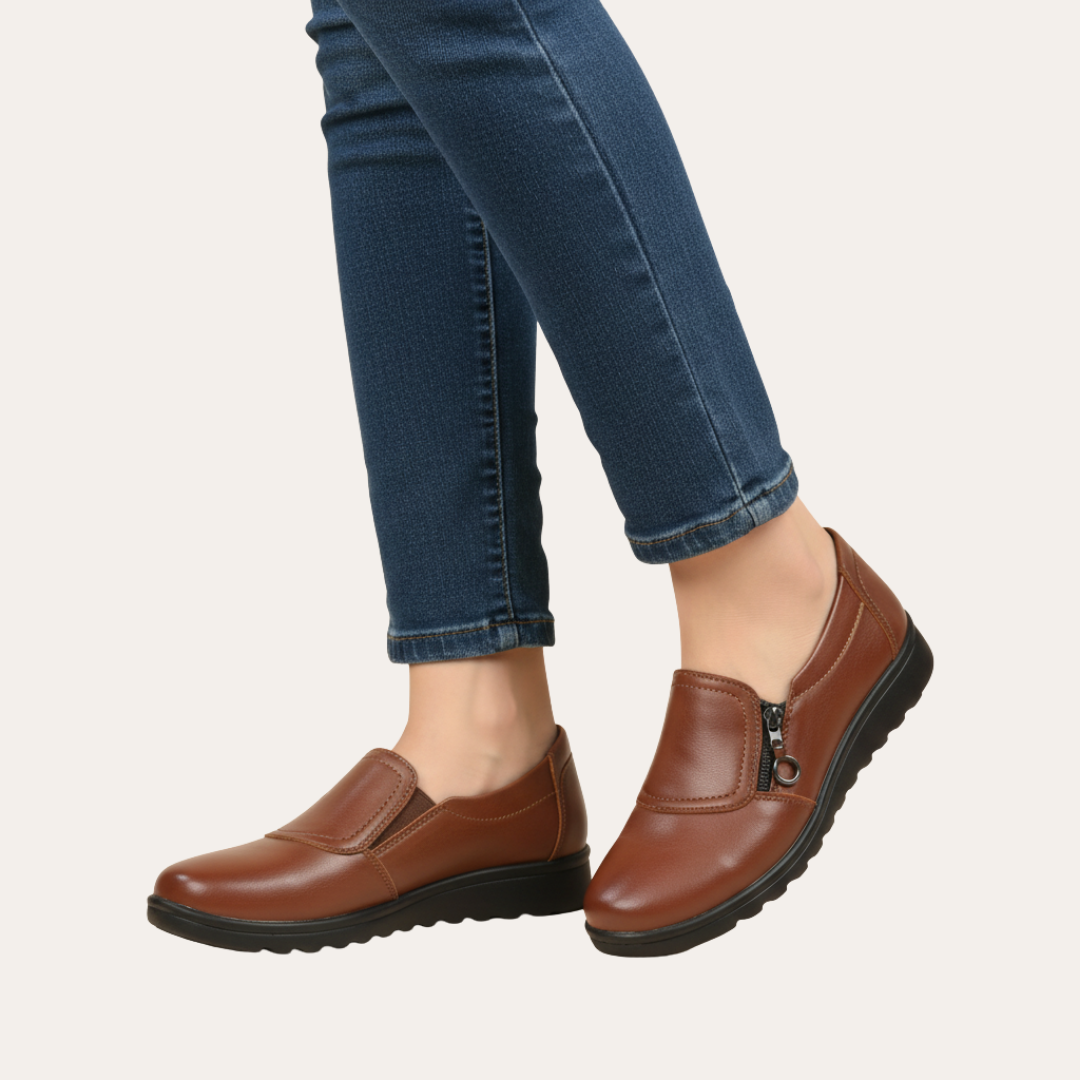 Orthopädische Damen Slip-On Bequeme Freizeitschuhe mit Reißverschluss | Vestea