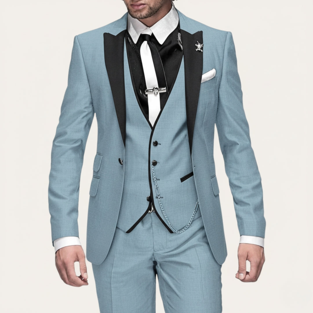 Herren 3-Teiler Anzug Slim Fit – Sakko, Weste & Hose aus Polyester-Viskose-Mix | Vestea