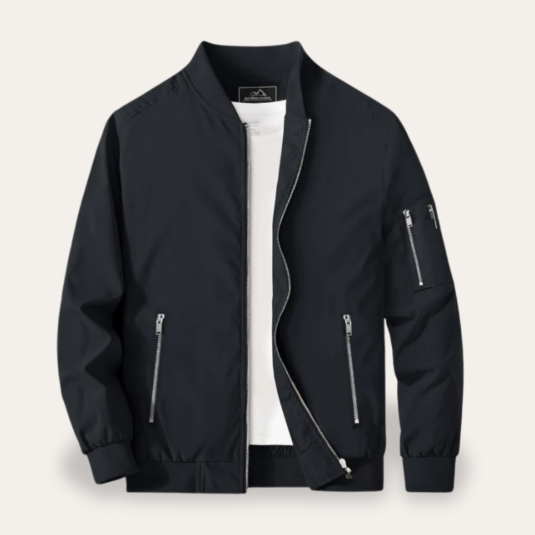 Herren Bomberjacke mit Reißverschluss Taschen Freizeitjacke | Vestea
