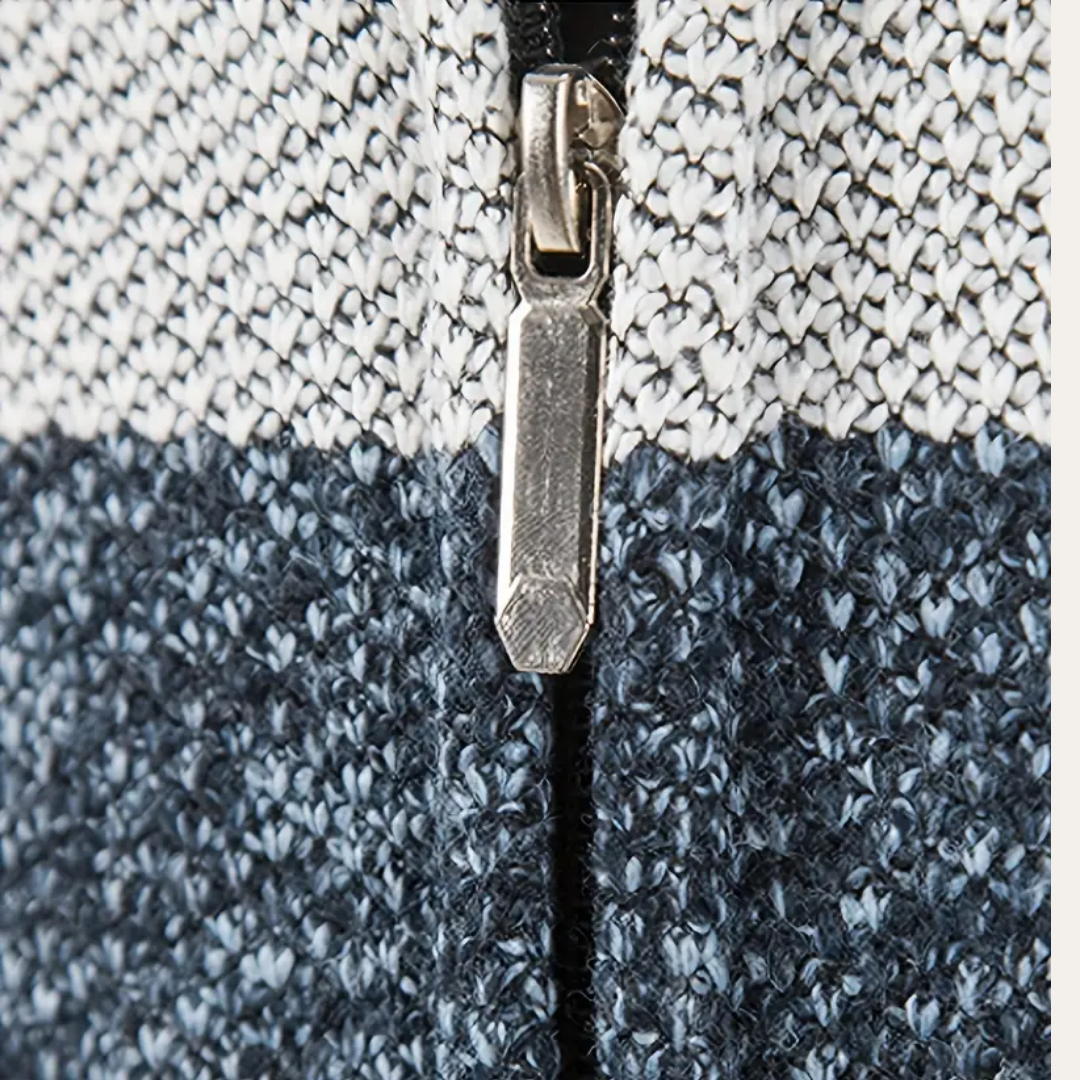 Herren Kapuzenjacke Materialmix Strick gefüttert | Vestea