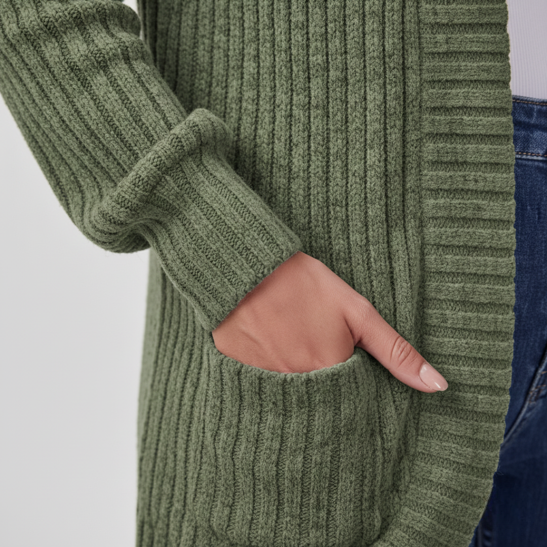 Offene, langärmelige Strickjacke für Damen | Vestea