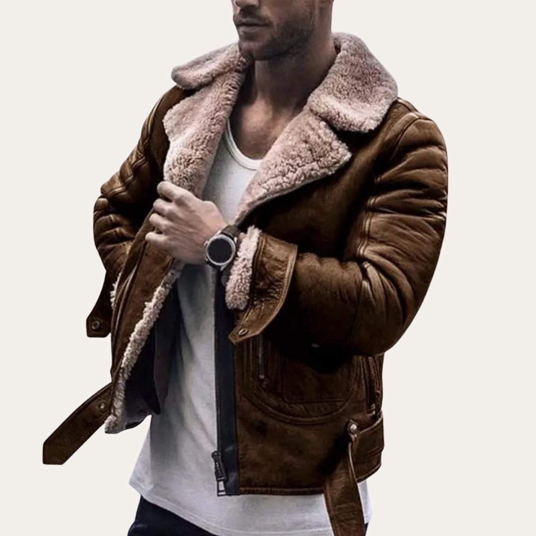 Herren Winterjacke mit Fellkragen Warm Gefüttert Jacke | Vestea