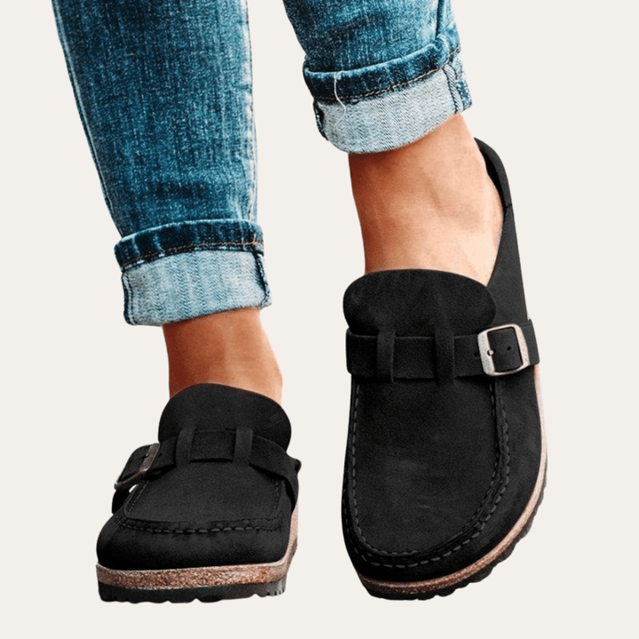 Orthopädische Clogs aus Wildleder für Damen | Vestea