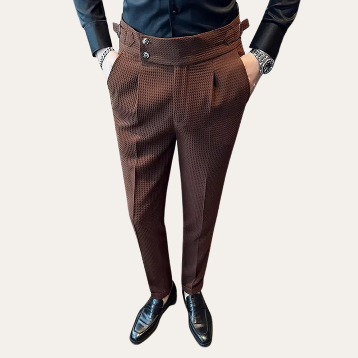 Herren Anzughose Slim Fit Hoher Bund Business Baumwollmischung | Vestea