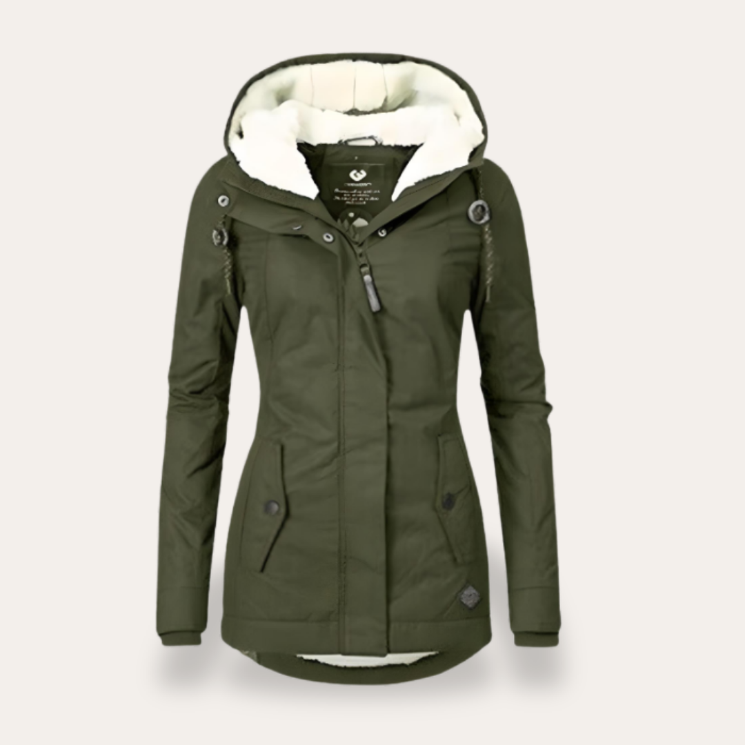 Damen Winterjacke Fleece Kapuze Wasserdicht Outdoorjacke | Vestea